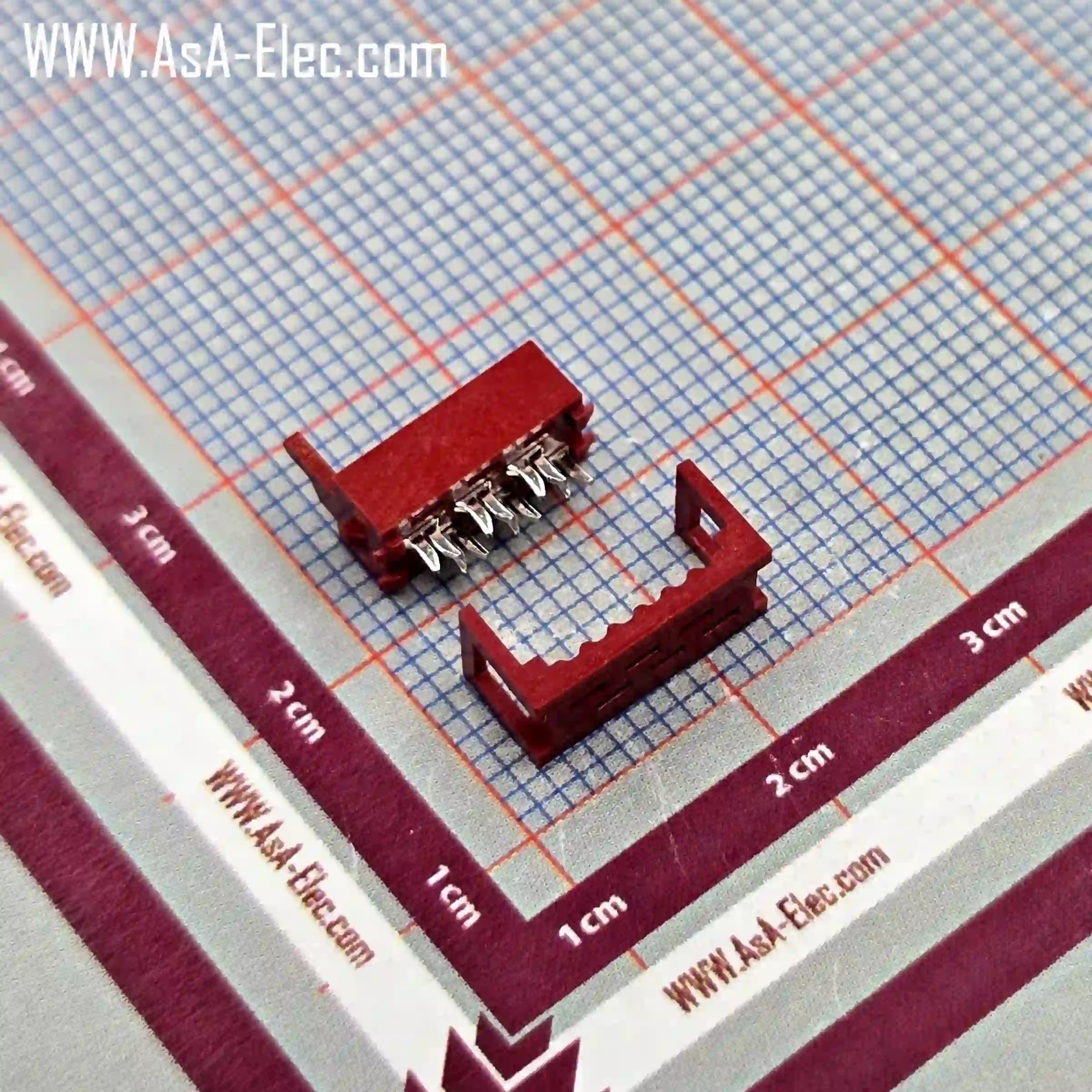 آی دی سی نر سر کابلی قرمز میکرو مچ(دیل سوکت) 6 پین 2.54mm